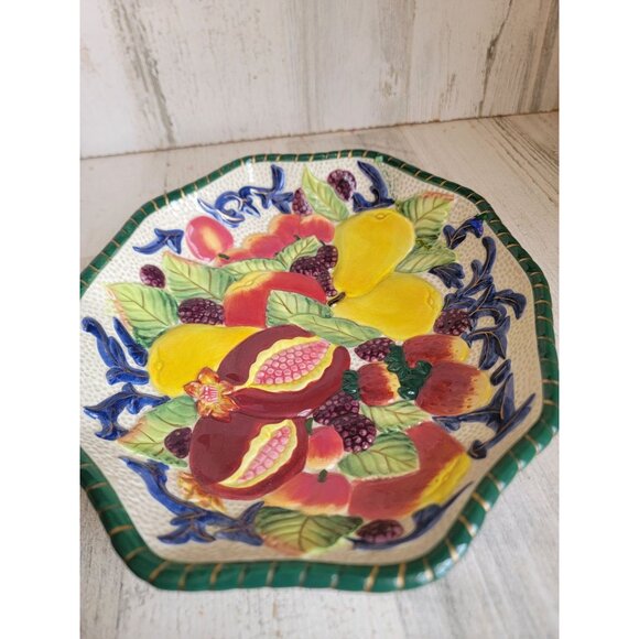 Fitz Floyd AS IS Fruit platter plate vintage xmas kitchen - Picture 4 of 7